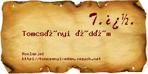 Tomcsányi Ádám névjegykártya